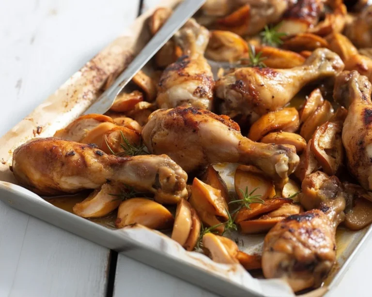 Cosce di pollo al forno con patate, cottura facile per un delizioso secondo piatto.