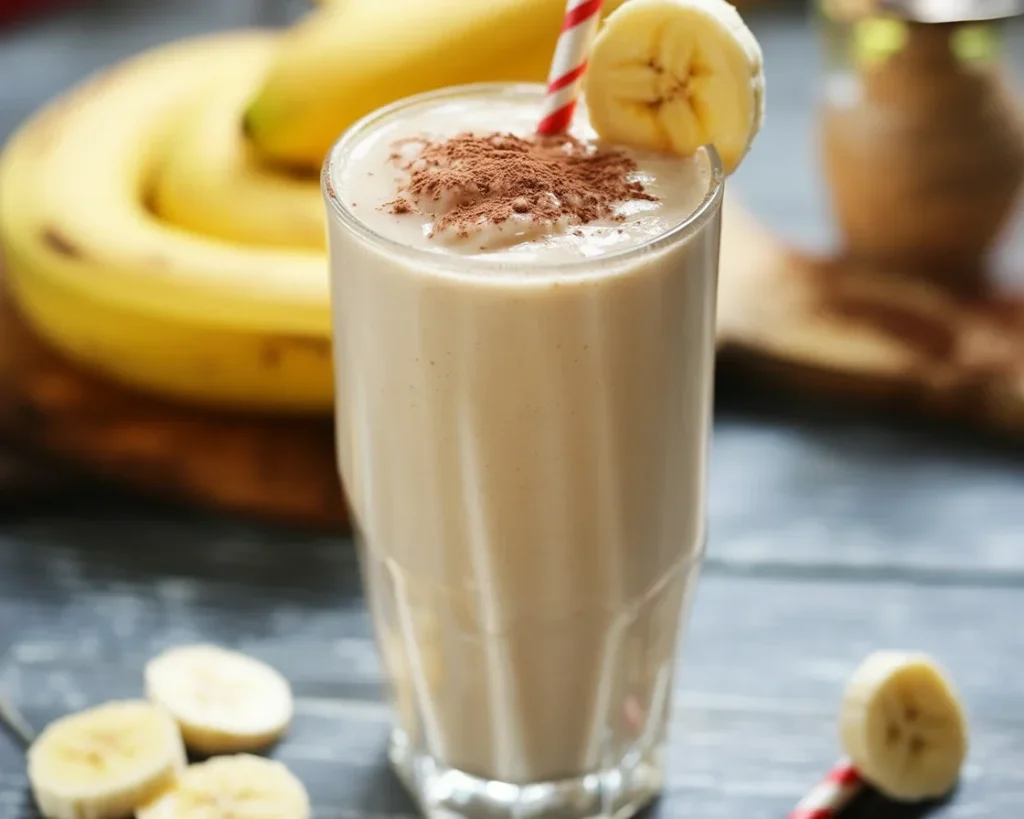 Frappè alla banana: ricetta cremoso e nutriente con latte e ghiaccio.