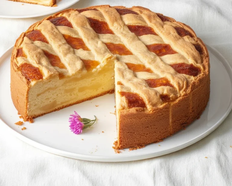 Pastiera napoletana, dolce tradizionale di Pasqua con ricotta e grano cotto.