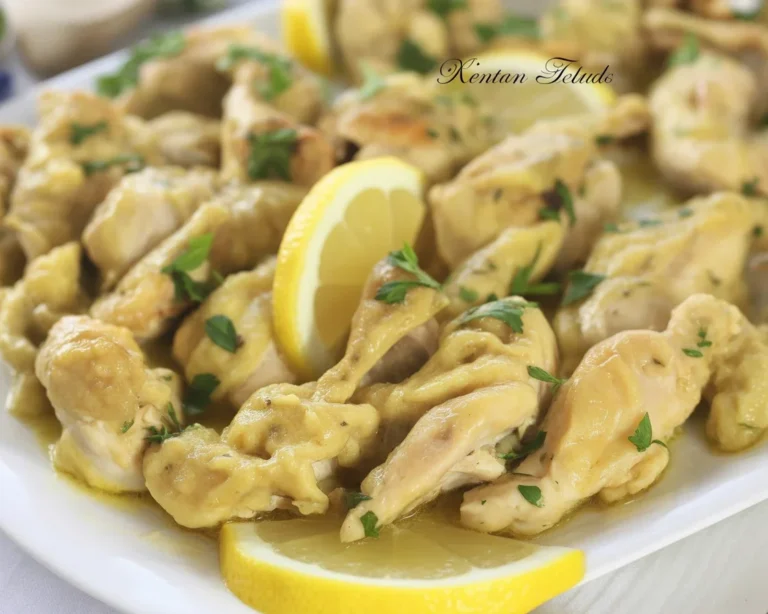 Petto di pollo al limone con timo e succo di limone, piatto delizioso e aromatico.