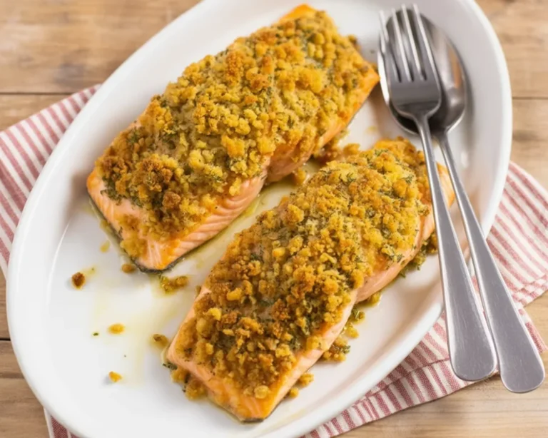 Filetti di salmone croccante con pelle caramellata e contorni freschi.