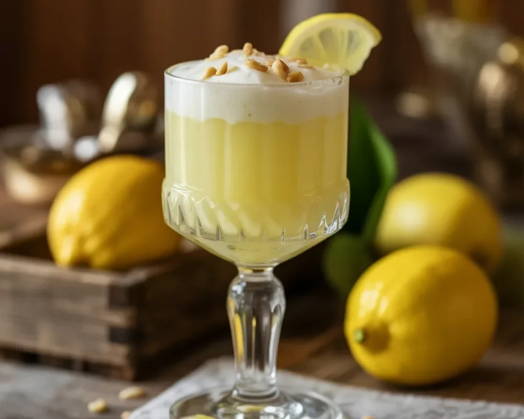 Crema di limoncello servita in un bicchiere, profumata e cremosa, ideale per dessert