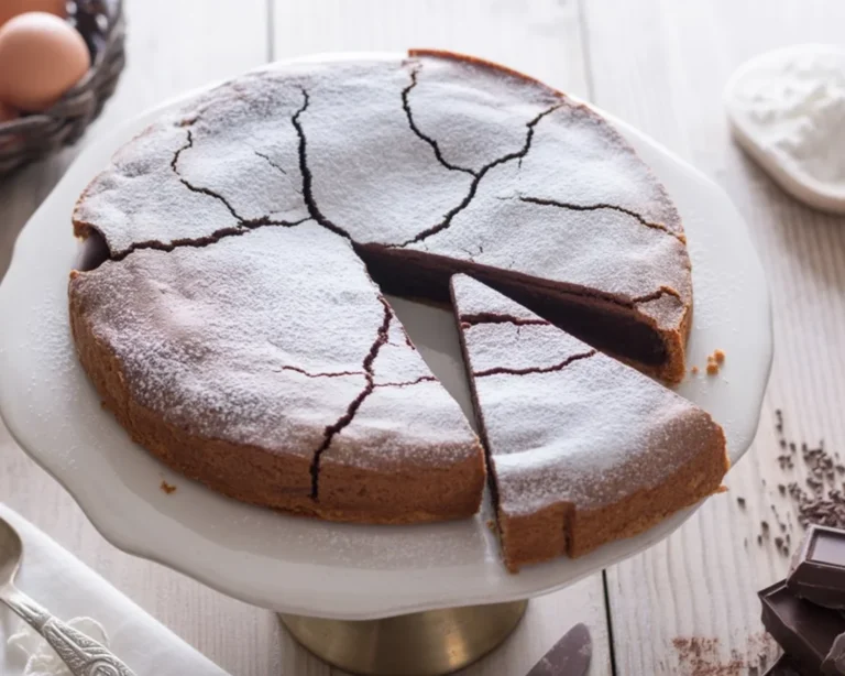 Torta tenerina al cioccolato fondente, dolce tipico di Ferrara, morbido e squisito.