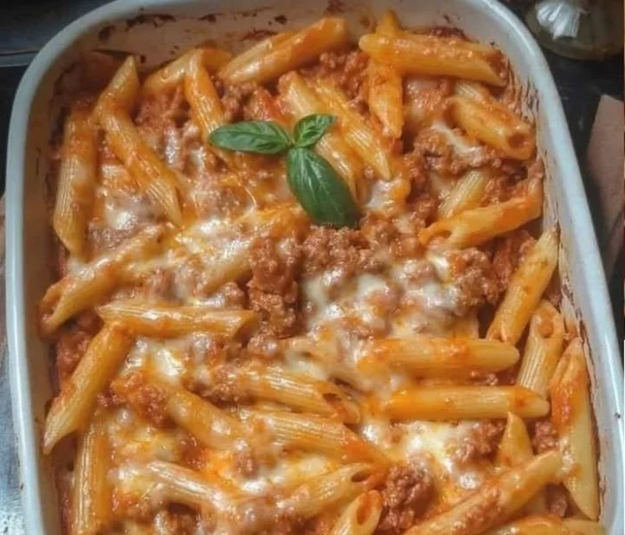 Pennette al forno con salsiccia, besciamella e mozzarella