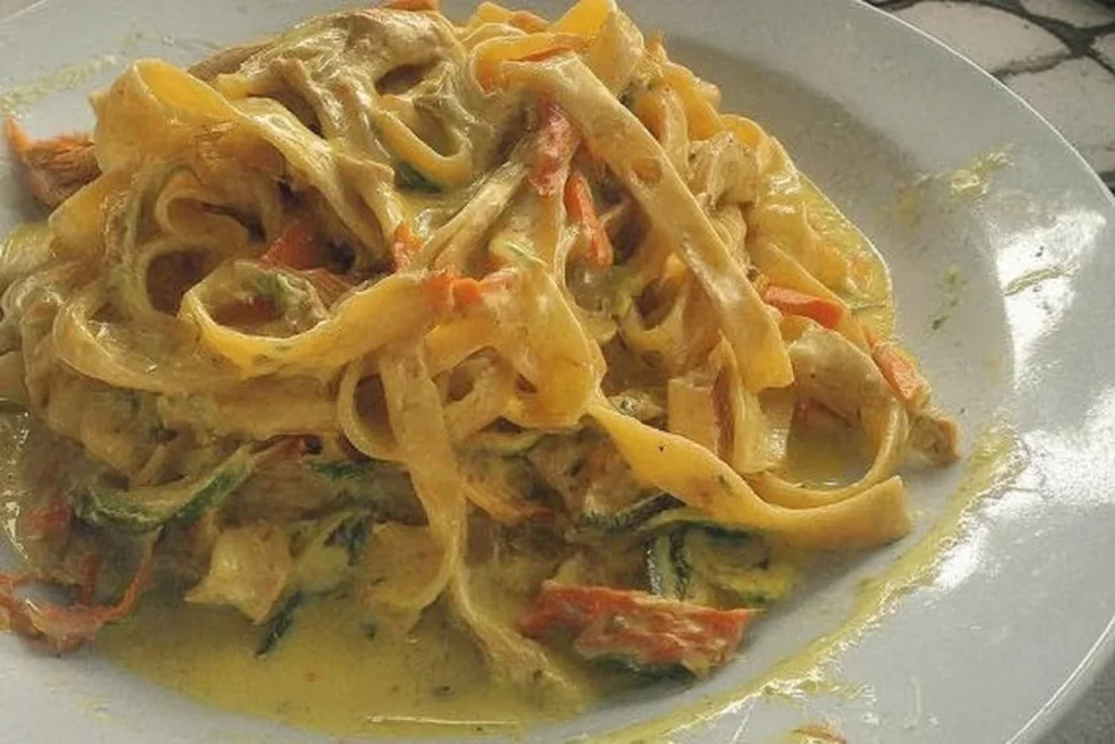 Tagliatelle con fiori di zucca e speck di Gioconda Citro