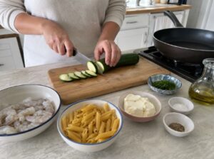 Pasta Cremosa Zucchine Gamberi e Philadelphia