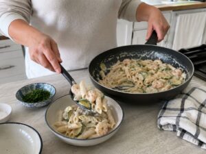 Pasta Cremosa Zucchine Gamberi e Philadelphia