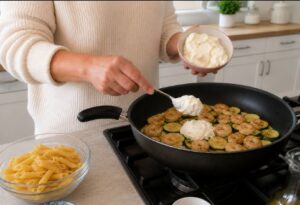 Pasta Cremosa Zucchine Gamberi e Philadelphia