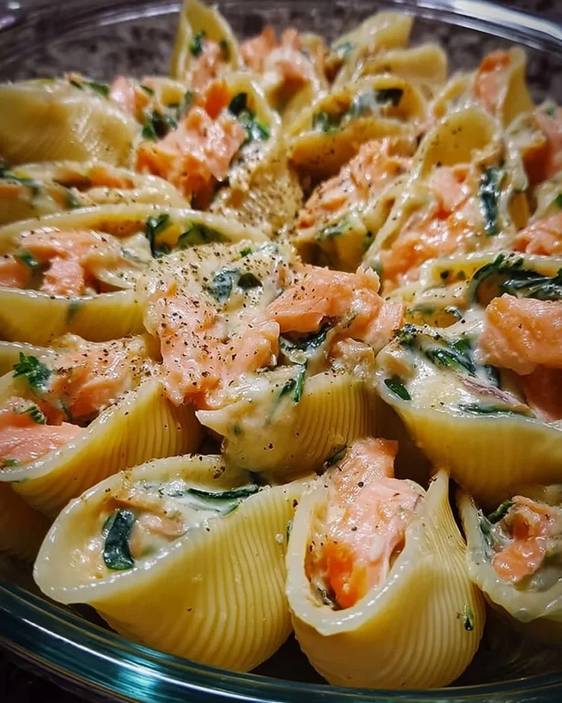 Ricetta di conchiglioni con zucchine e salmone