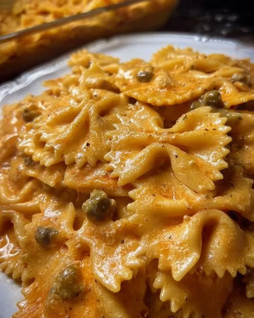 Piatto di Farfalle alla Boscaiola con funghi e salsiccia