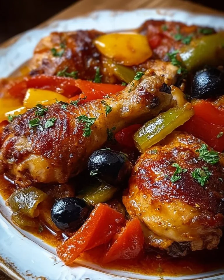 Fusi di pollo ai peperoni cotti in forno con spezie ed erbe aromatiche.
