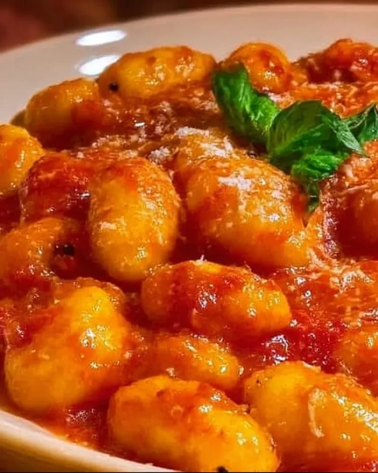Gnocchi alla Sorrentina con pomodoro e mozzarella, piatto tradizionale italiano