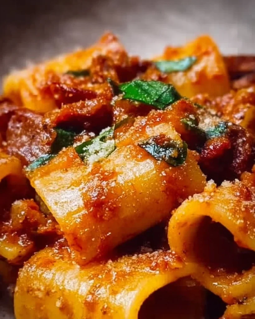 Paccheri allo scarpariello con salsa pomodoro fresco e basilico