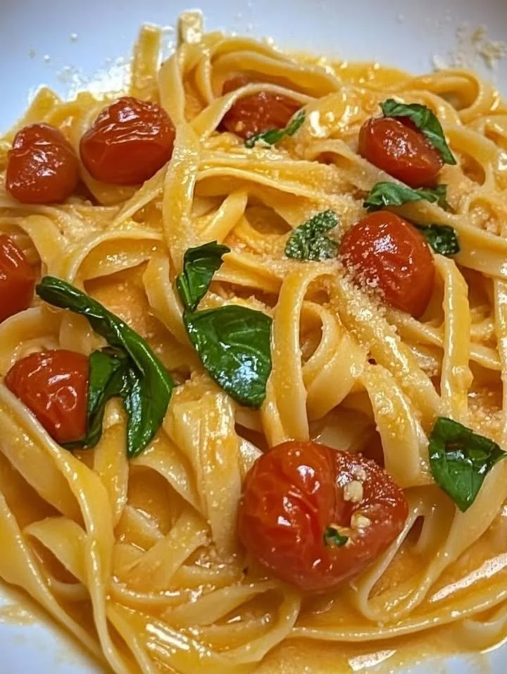 Pasta allo Scarpariello servita con ingredienti freschi e colorati