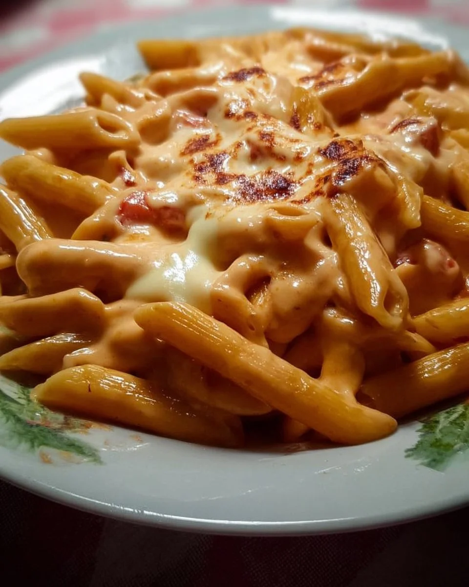 Penne Affumicate alla Mozzarella servite con basilico fresco