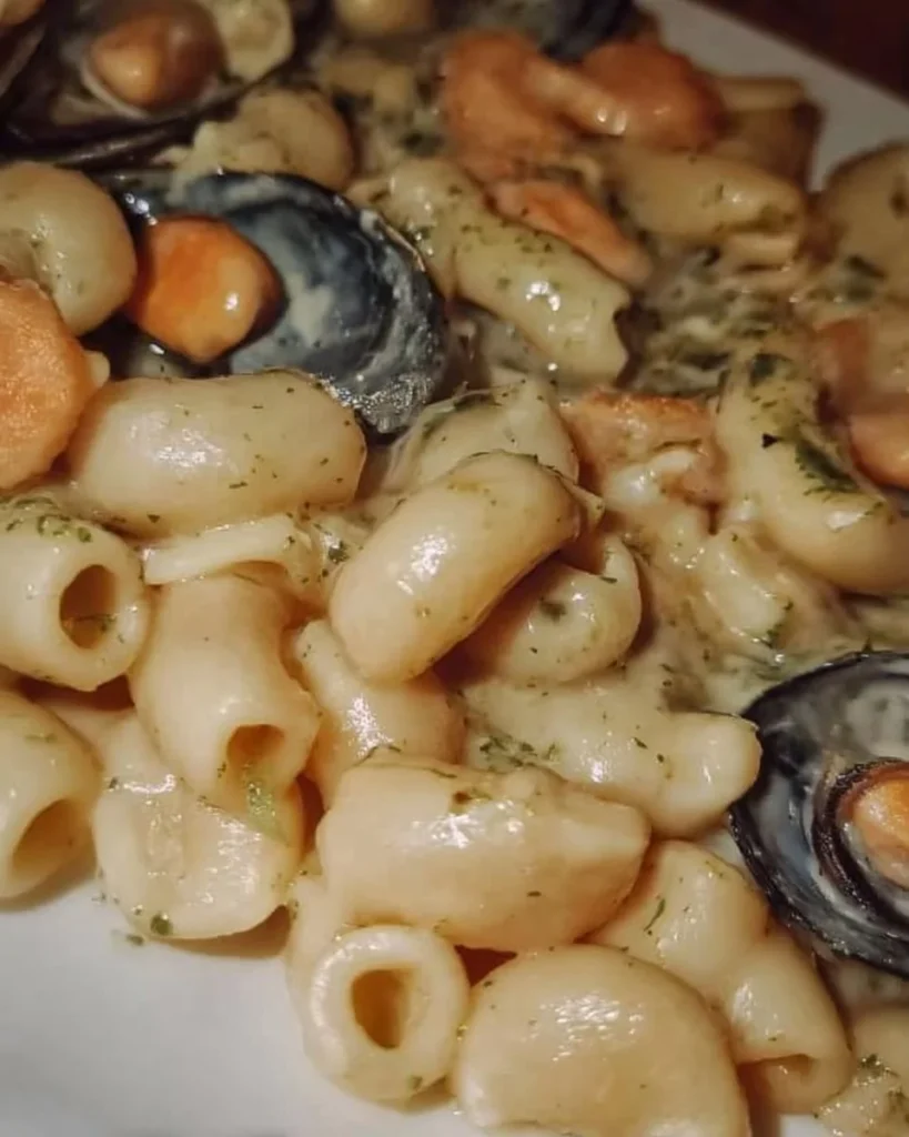 Pipe rigate con fagioli cannellini e cozze, un delizioso piatto italiano