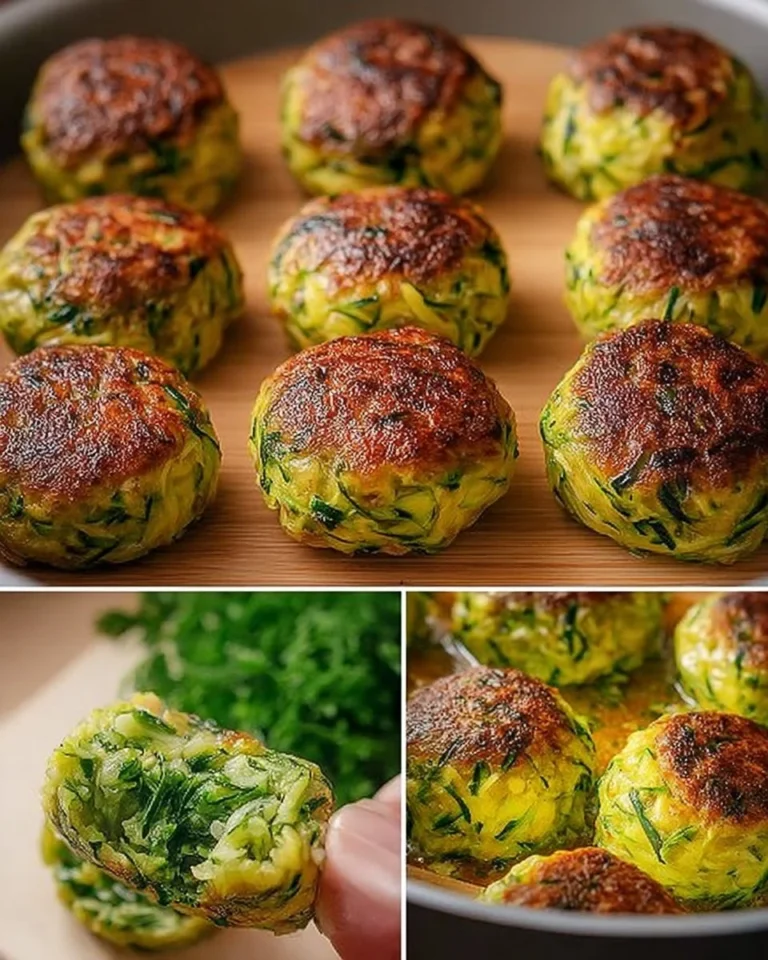 Polpette di zucchine al forno su un piatto bianco