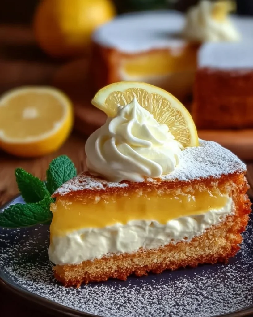 Torta con Crema al Limone e Mascarpone decorata con fette di limone