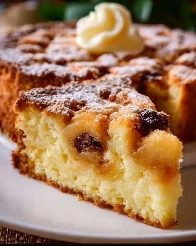 Fetta di Torta di Mele Senza Zucchero su piatto bianco