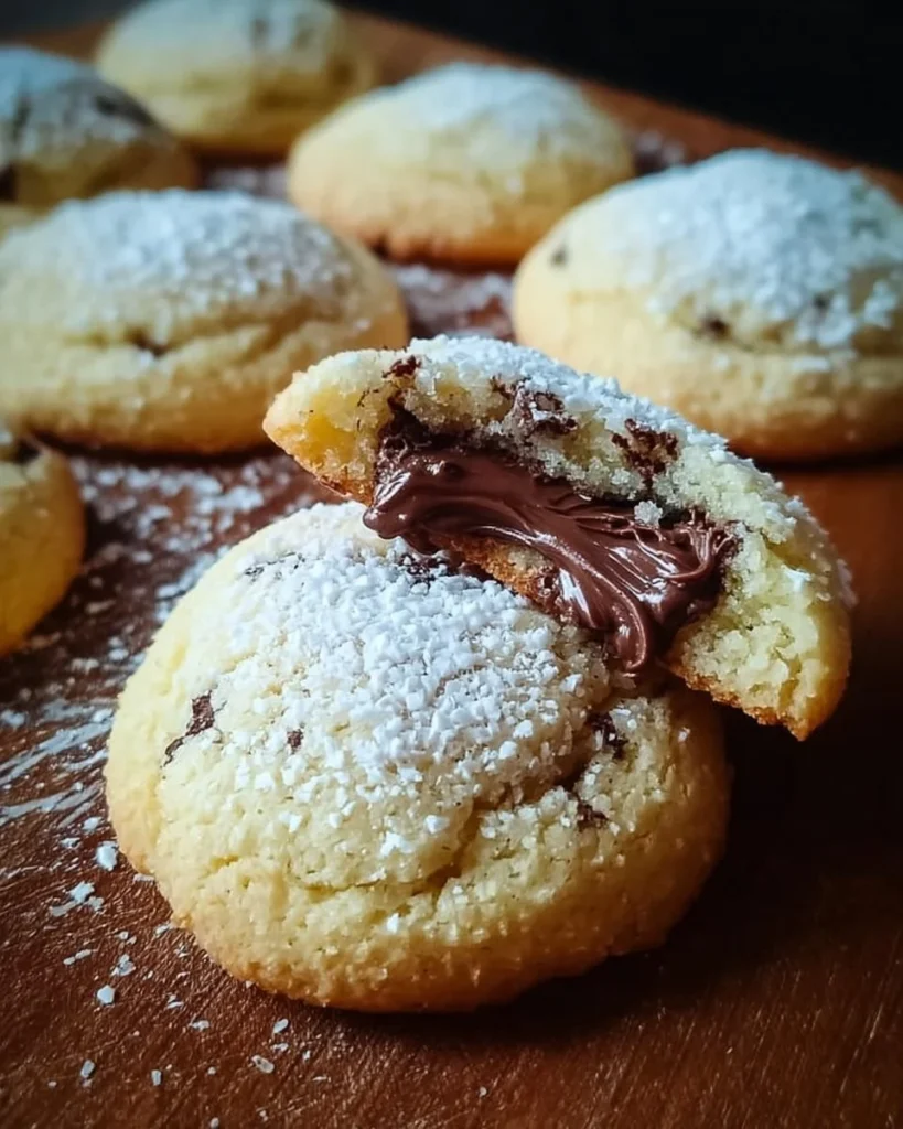 Biscotti al cocco con cuore di Nutella, dolci italiani fatti in casa