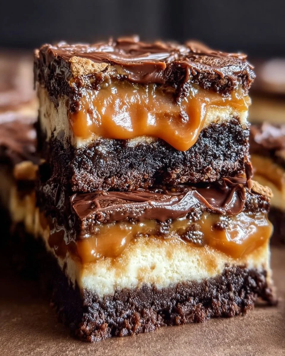 Brownies al Caramello con Cheesecake Milky Way, dessert delizioso e goloso