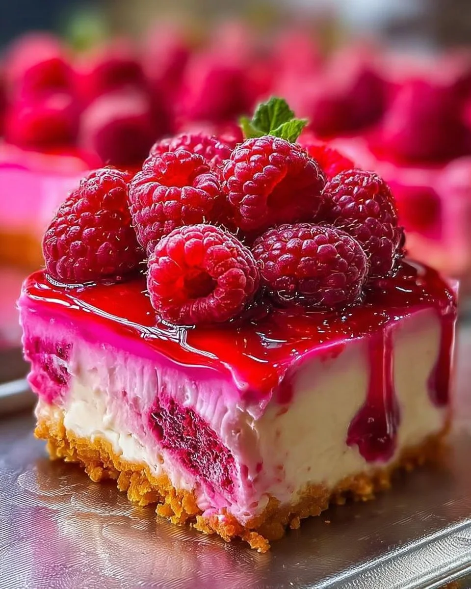 Cheesecake di lamponi in velluto rosa, un dessert cremoso e raffinato.
