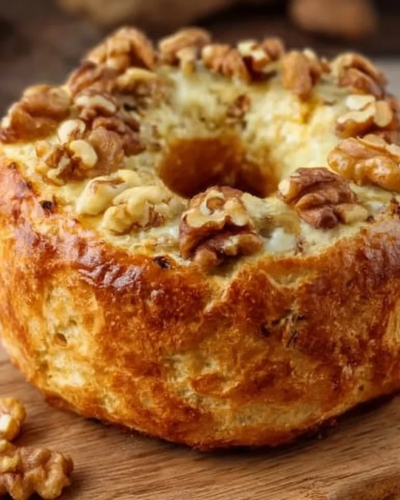 Ciambella Rustica alle Noci e Formaggio, un piatto salato tradizionale italiano