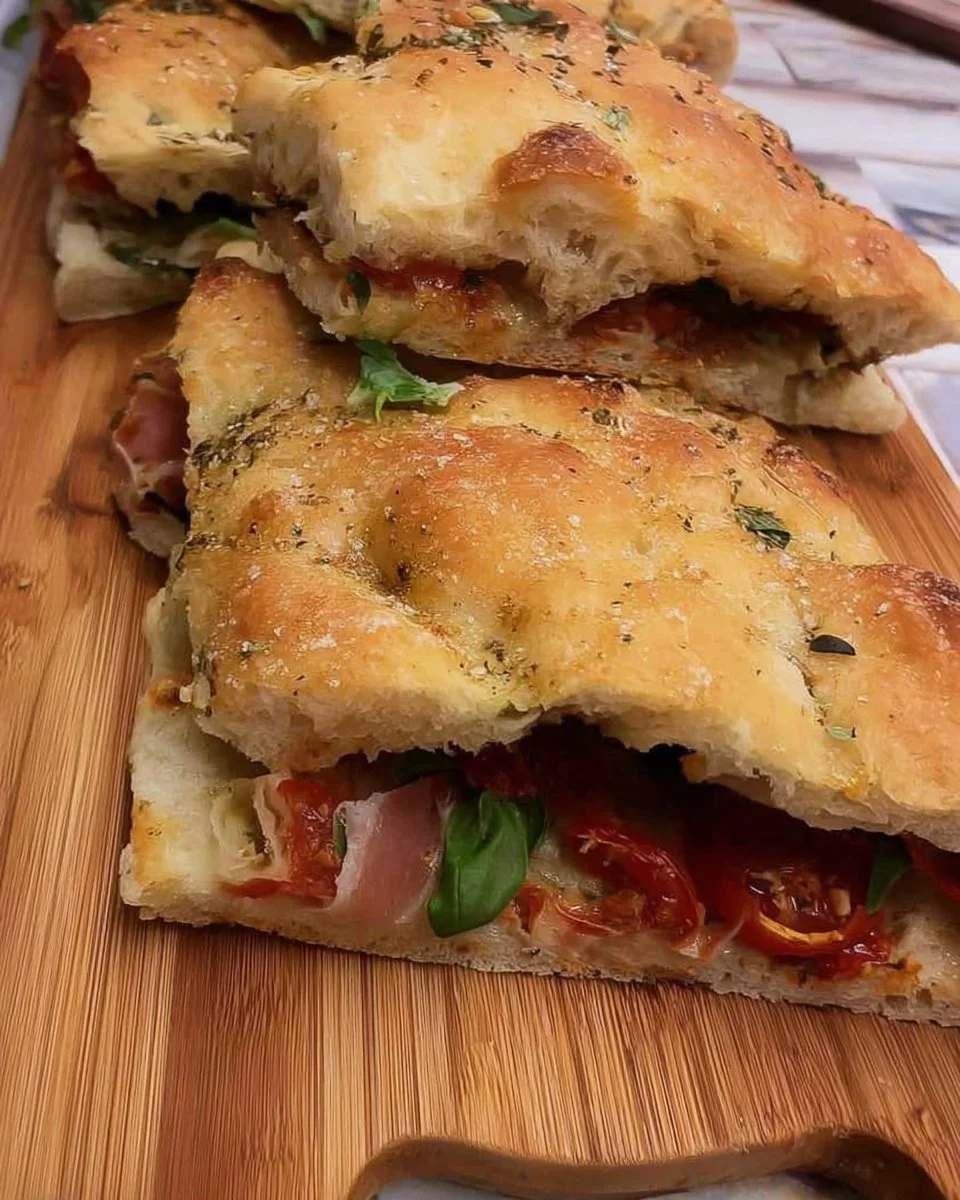 Focaccia Farcita con ingredienti freschi e gustosi