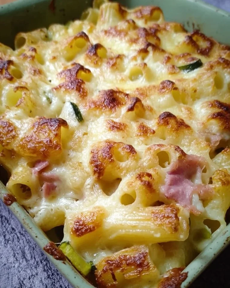 Pasta al Forno con Zucchine, Cotto e Galbanino appena sfornata