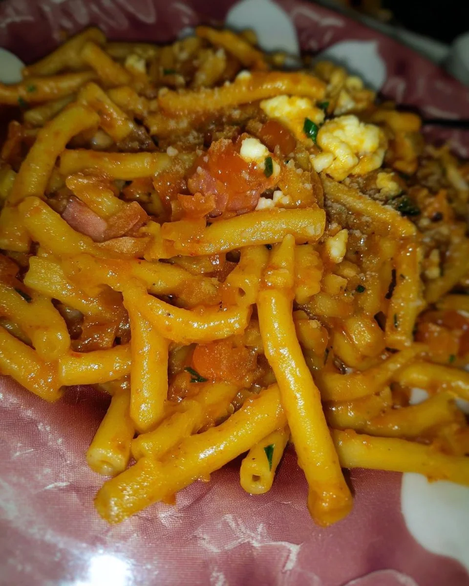 Pasta messinese 'NCACIATA con ingredienti freschi e genuini