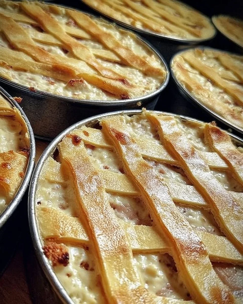 Pastiera Napoletana con grano e ricotta, dolce tradizionale della Pasqua napoletana.