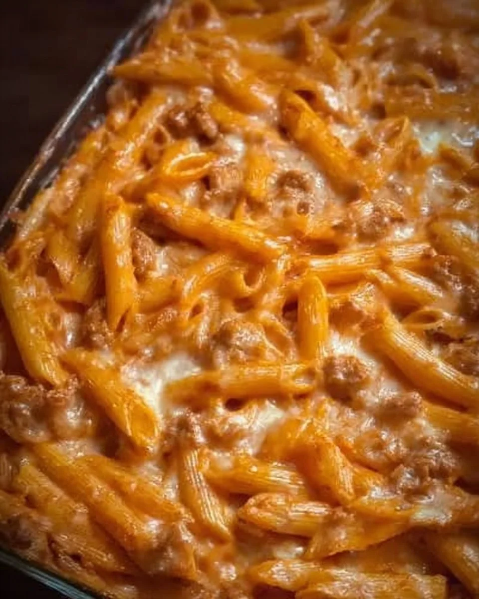 Pennette salsiccia besciamella mozzarella al forno in una teglia stracolma di bontà.