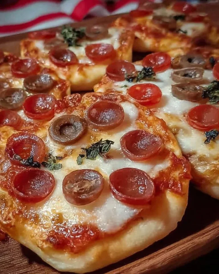 Pizzette deliziose appena sfornate su un piatto di ceramica