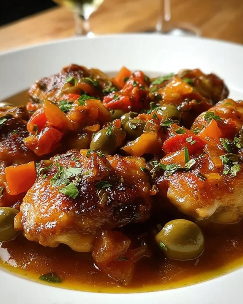 Pollo alla Cacciatora preparato con ingredienti freschi e ricette tradizionali
