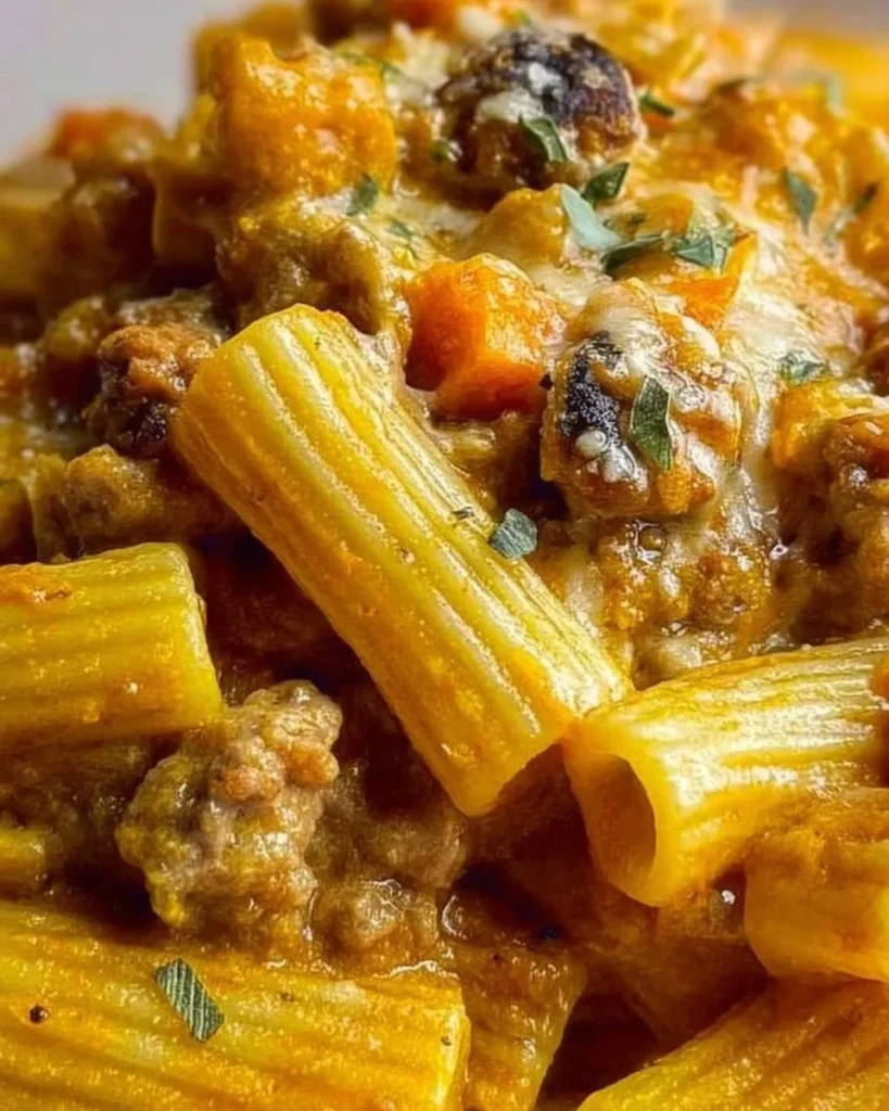 Rigatoni zucca, salsiccia e provola: un delizioso piatto italiano