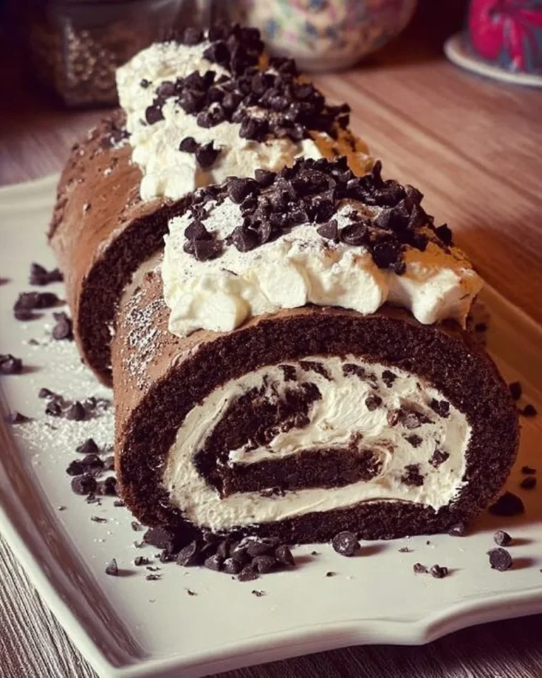 Rotolo al cacao con mascarpone e gocce di cioccolato
