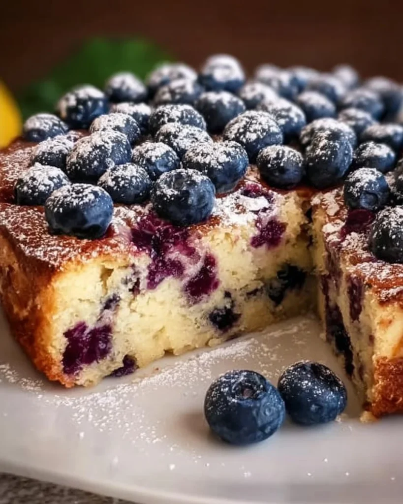 Torta ai mirtilli leggera e sana, perfetta per dessert o merenda.