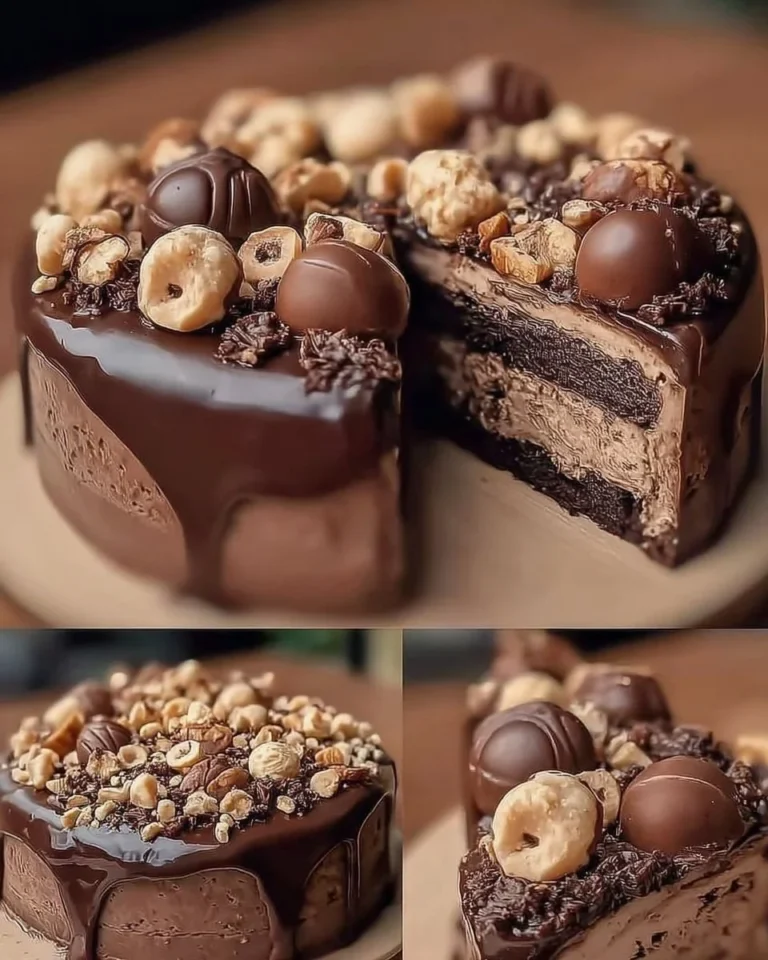 Torta al cioccolato e nocciole decorata su un piatto