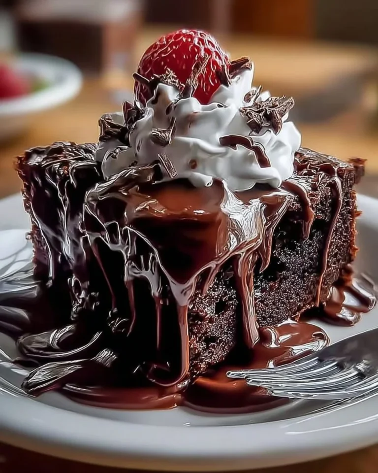 Torta di pudding al fondente di cioccolato caldo, dessert goloso e cremoso.