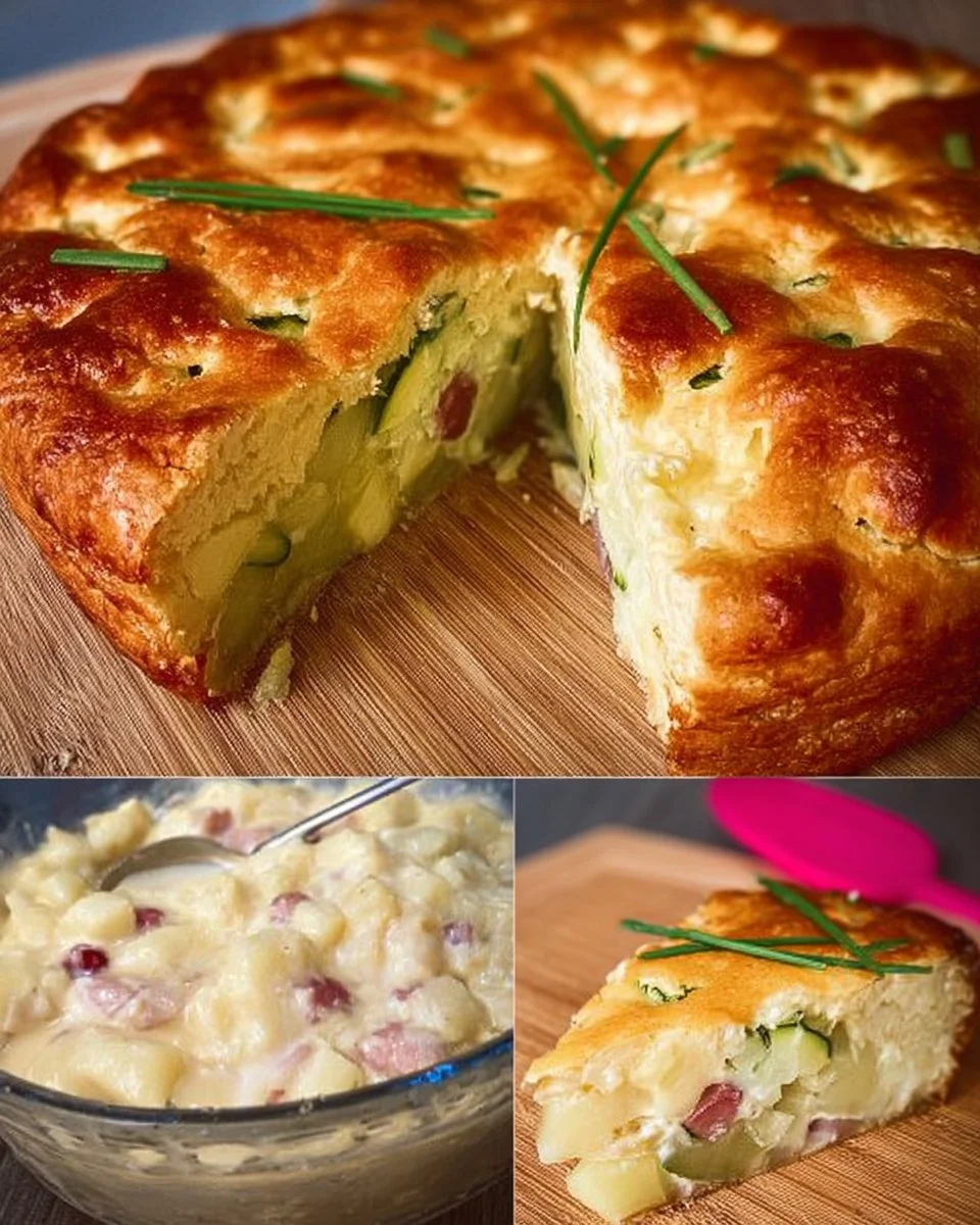 Un'immagine di torta salata 7 vasetti pronta da servire.