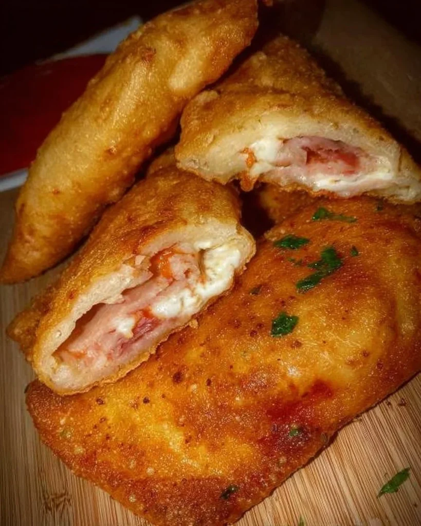 Calzoni fritti dorati e croccanti, uno sfizioso piatto della cucina italiana.