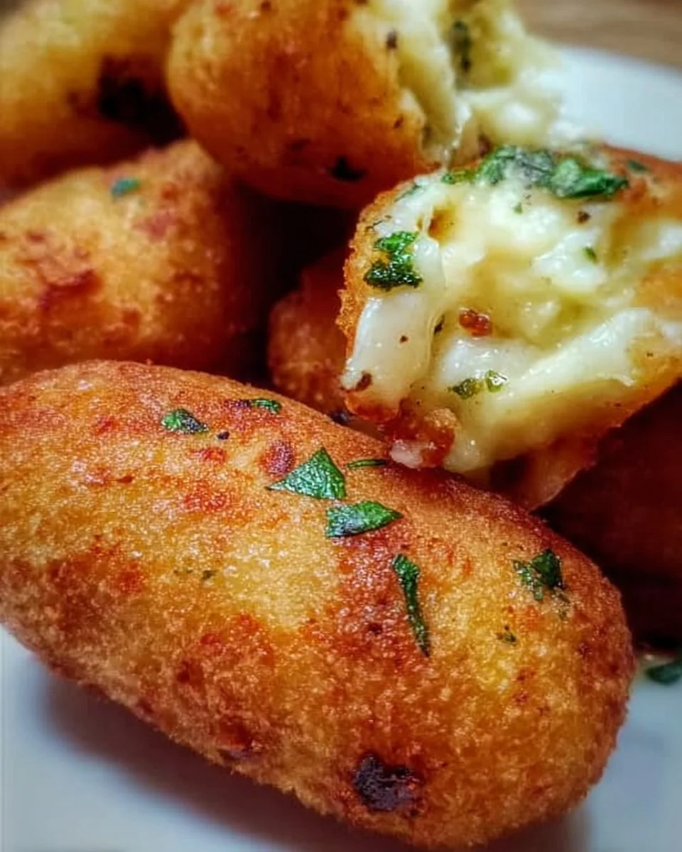 Crocchette di patate napoletane croccanti e dorate servite su un piatto