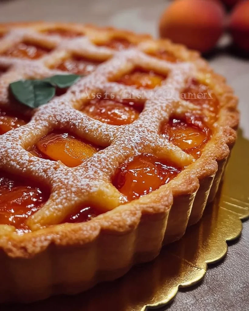 Crostata di albicocche fatta in casa con marmellata fresca di albicocche