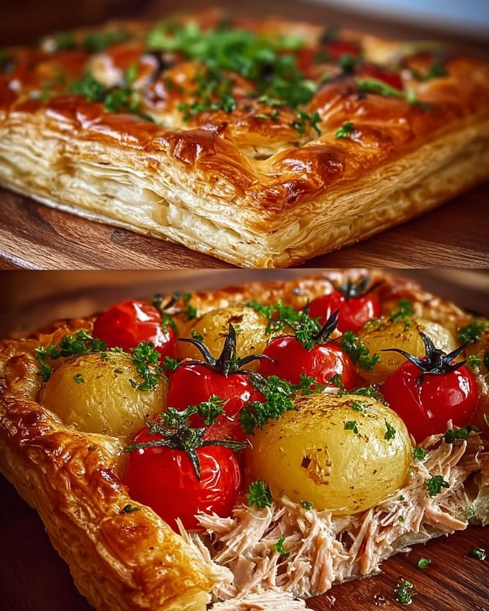 Pasta Sfoglia con Patate, Pomodorini e Tonno