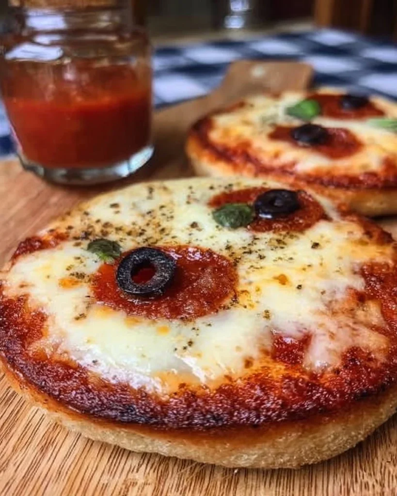 Pizzette irresistibili appena sfornate con ingredienti freschi e colorati.