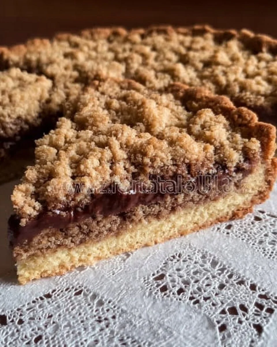 Sbriciolata alla Nutella con biscotti e crema di nocciole