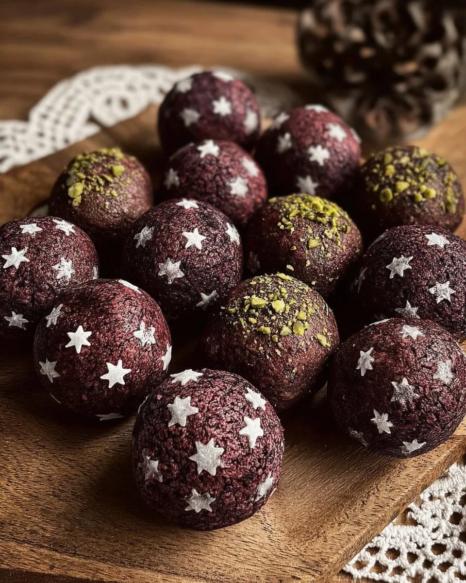 Tartufi Pan di Stelle dolci al cioccolato su un piatto decorativo