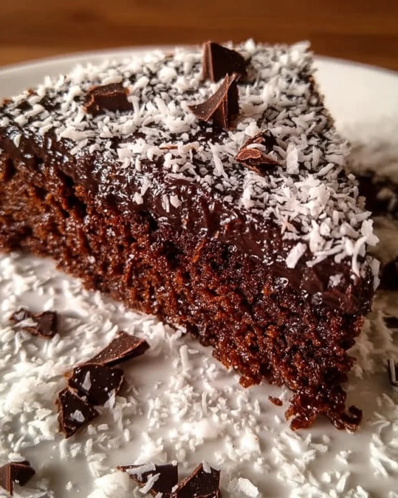 Fetta di Torta al Cocco e Cioccolato, dolce goloso e soffice