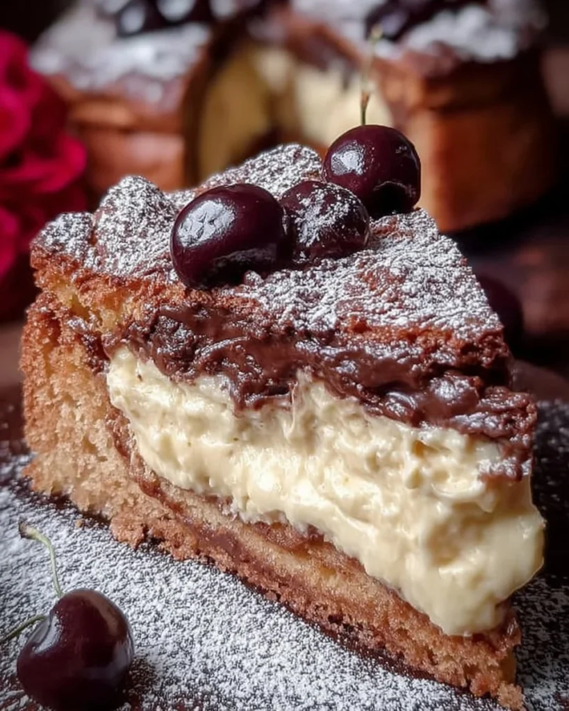 Fetta di Torta della Nonna con crema e pinoli
