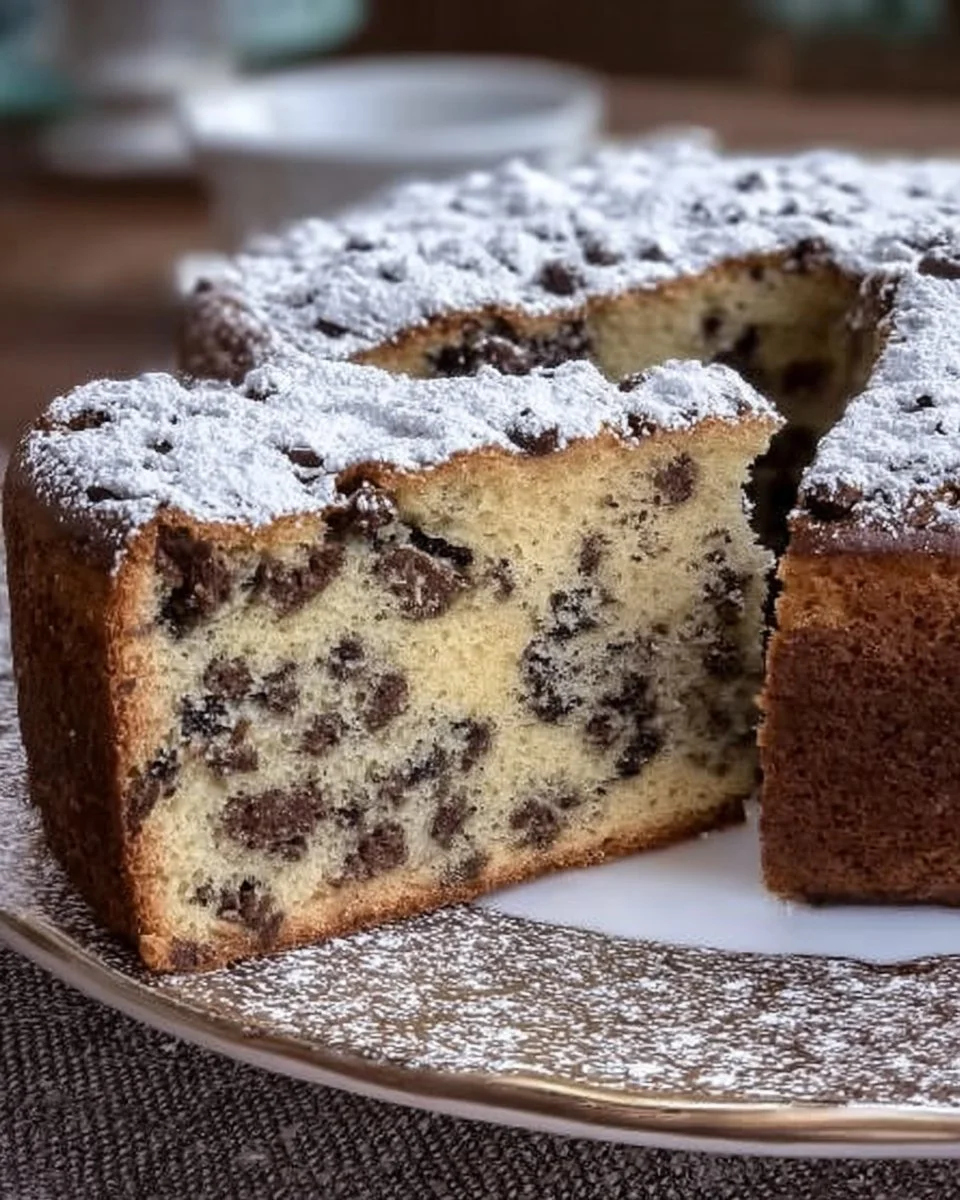 Torta Stracciatella con Gocce di Cioccolato, dolce cremoso al cioccolato.